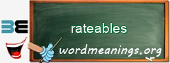 WordMeaning blackboard for rateables